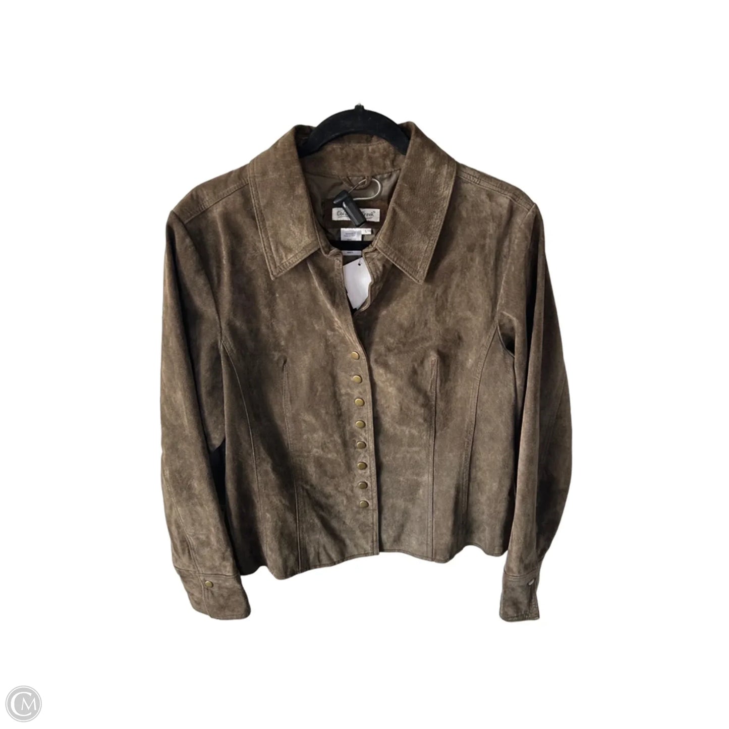 Jacket Leather By Coldwater Creek In Green, Size: L