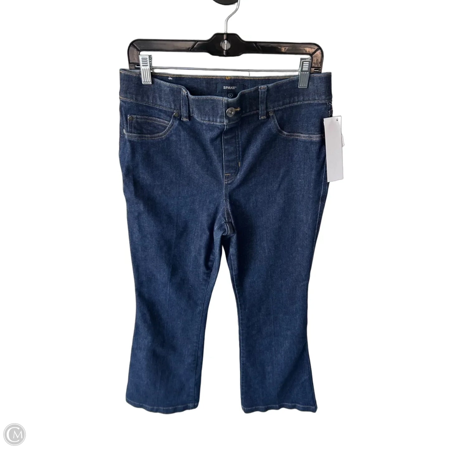 Jeans Flared By Spanx In Blue Denim, Size: 12