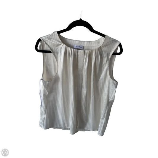 Top Sleeveless By Calvin Klein In Cream, Size: Xl