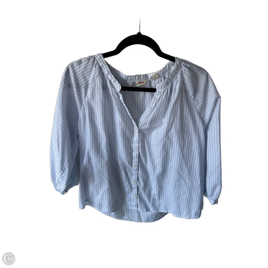 Top 3/4 Sleeve By Levis In Blue & White, Size: M