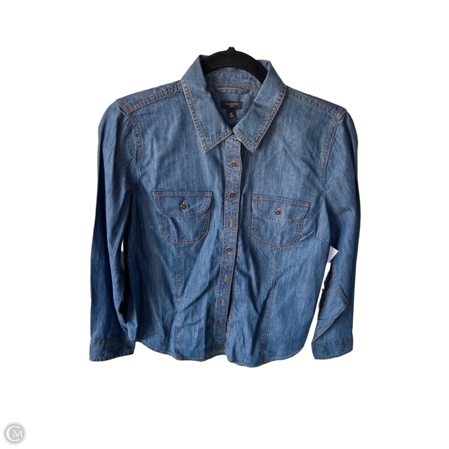 Top Long Sleeve By Talbots In Blue Denim, Size: Mp