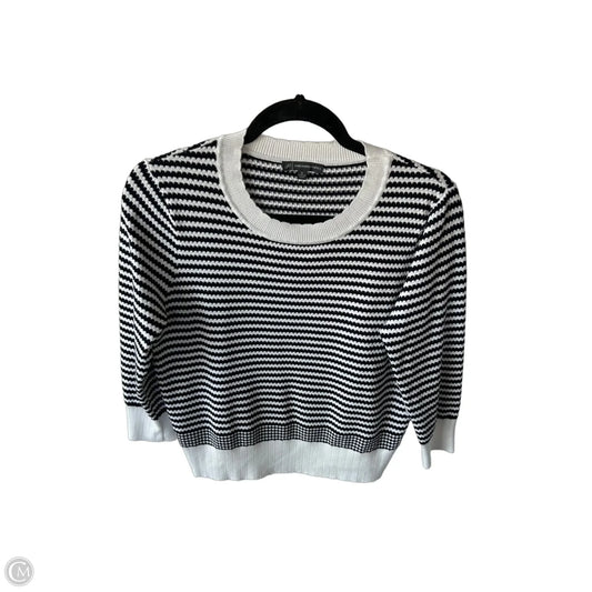 Sweater By Adrianna Papell In Black & White, Size: M