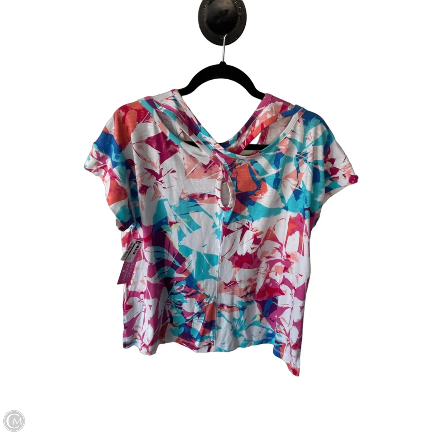Top Short Sleeve By Talbots In Blue & Pink, Size: Xl