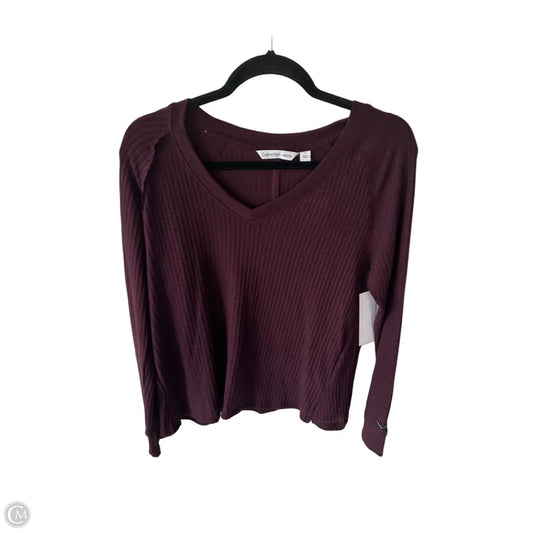 Top Long Sleeve By Calvin Klein In Purple, Size: L