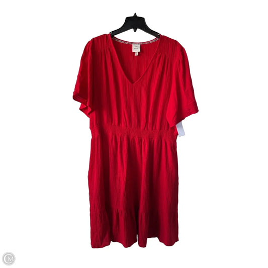 Dress Casual Midi By Knox Rose In Red, Size: Xxl