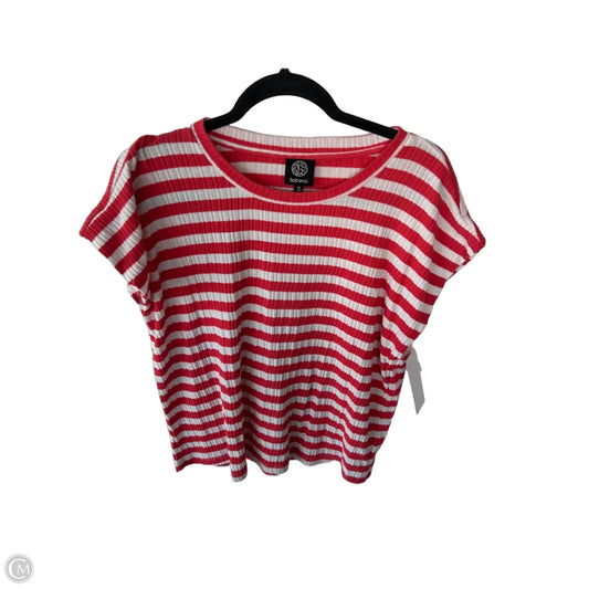 Top Short Sleeve By Bobeau In Red & White, Size: M