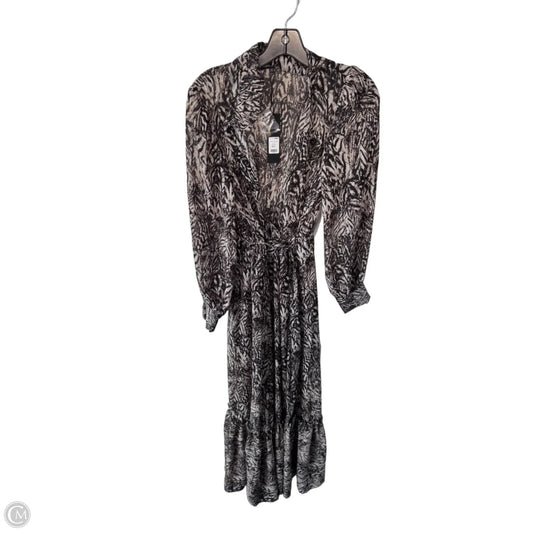 Dress Casual Maxi By Fashion Nova In Black & Grey, Size: L
