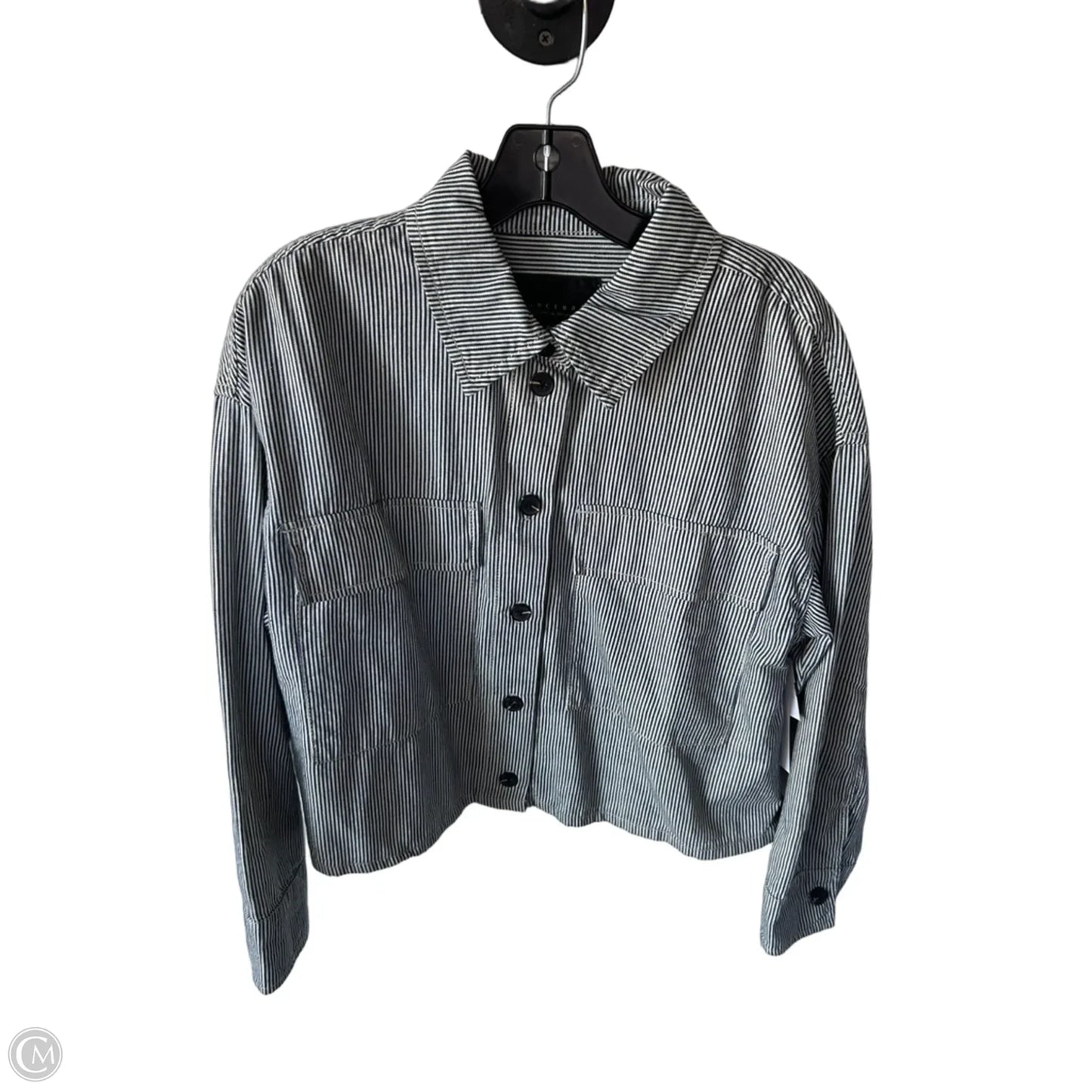 Jacket Shirt By Sanctuary In Blue & White, Size: S