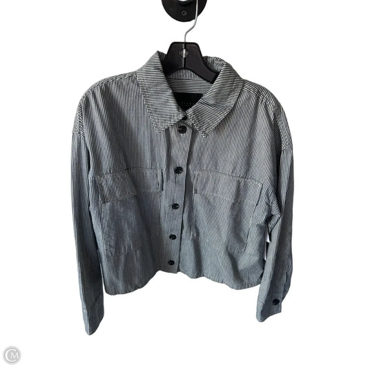 Jacket Shirt By Sanctuary In Blue & White, Size: S