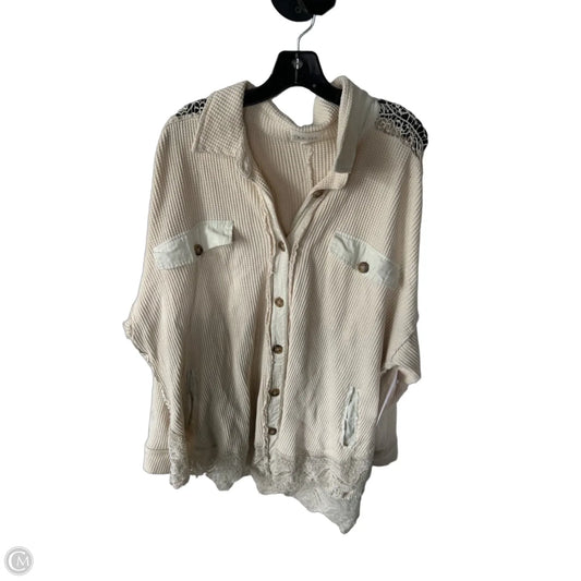 Jacket Shirt By Oli & Hali In Cream, Size: Xl