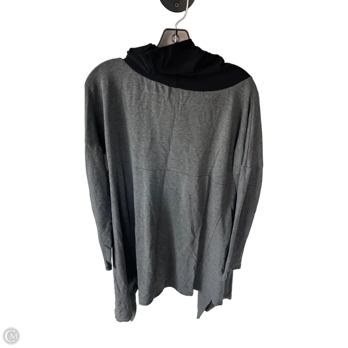 Tunic Long Sleeve By Clothes Mentor In Black & Grey, Size: M