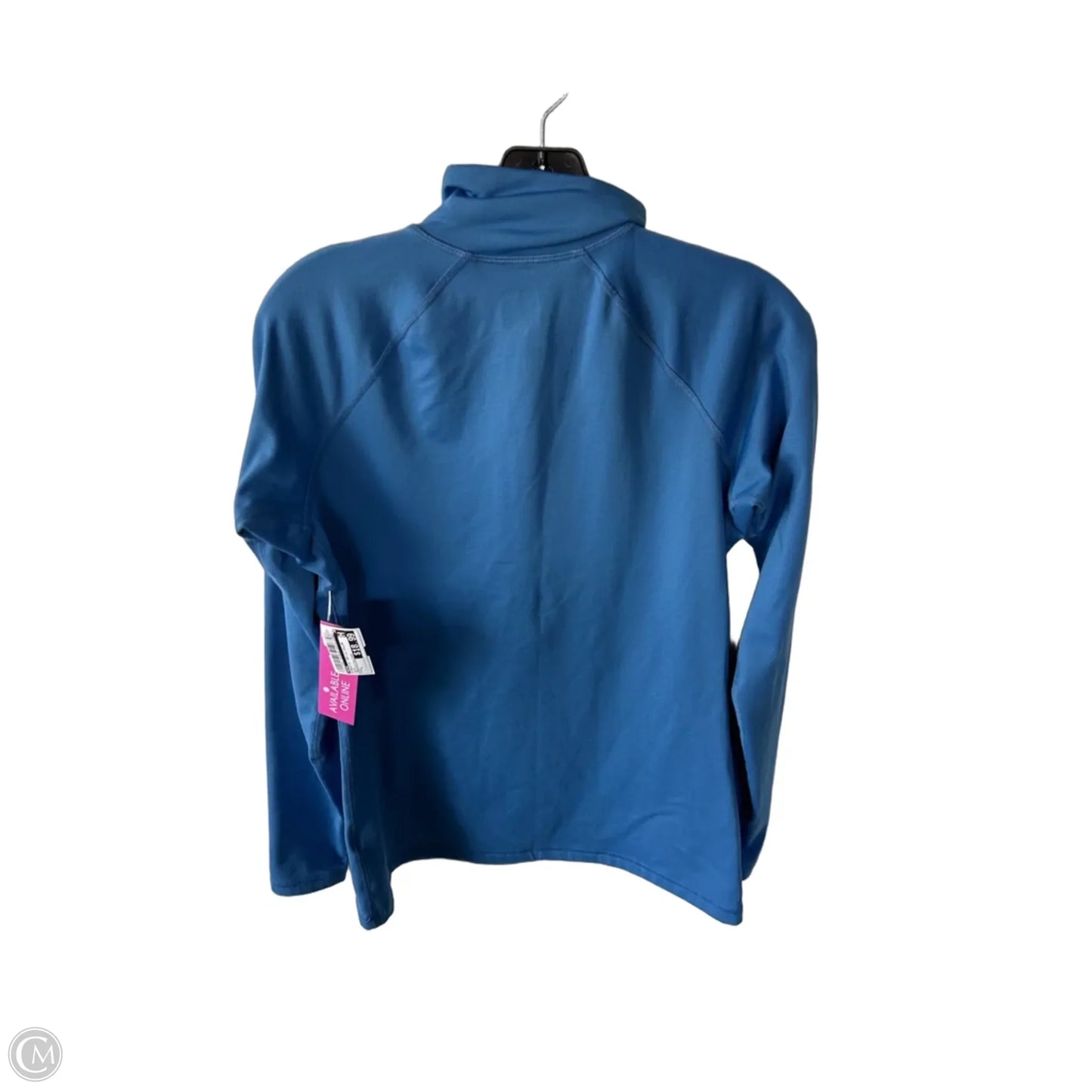 Athletic Top Long Sleeve Collar By Nike In Blue, Size: L