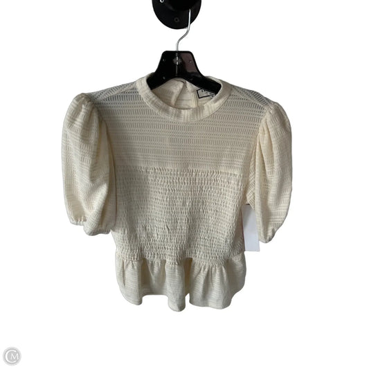 Top Short Sleeve By Bagatelle In Cream, Size: M