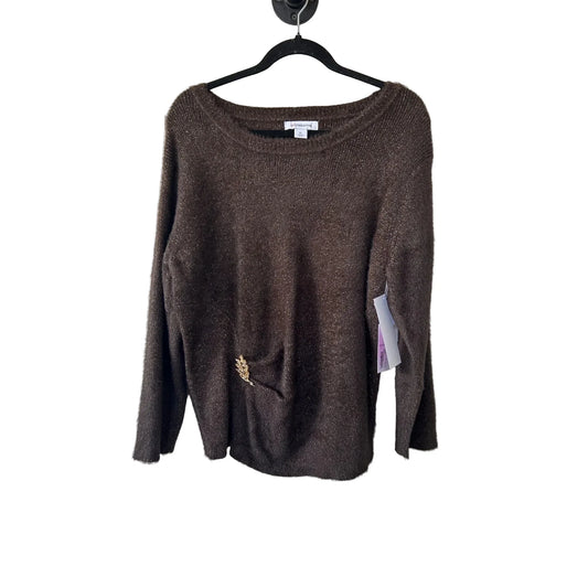 Sweater By Liz Claiborne In Brown, Size: Xl