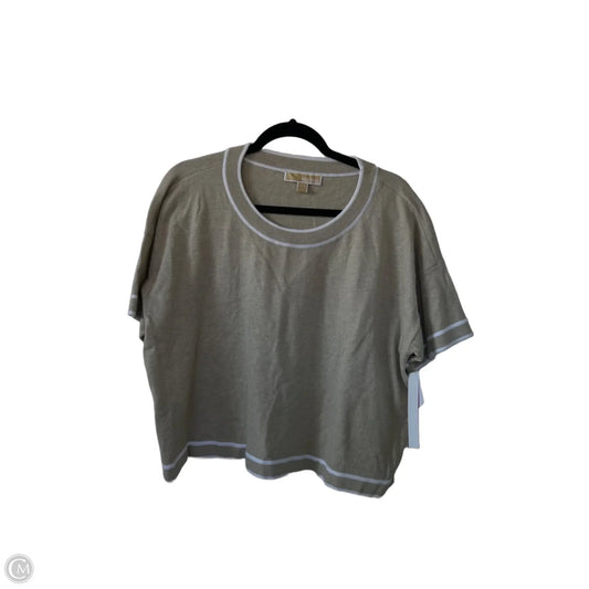 Sweater Short Sleeve By Michael By Michael Kors In Tan & White, Size: Xl