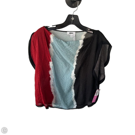 Top Short Sleeve By Dkny In Black & Blue, Size: Xl