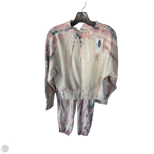 Lounge Set Pants By Old Navy In Cream & Pink, Size: S