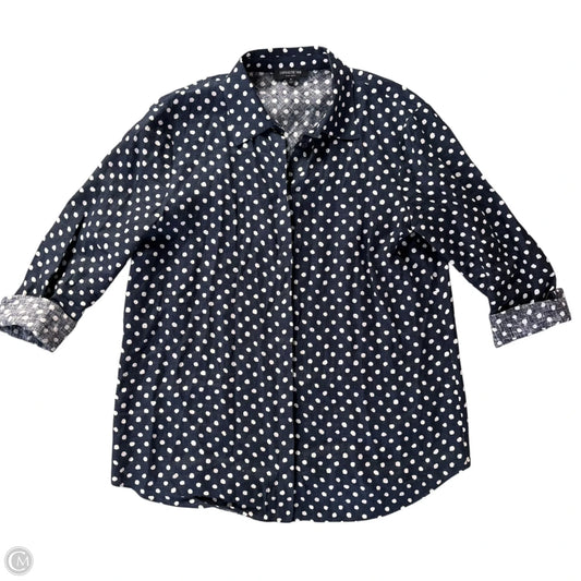 Top Long Sleeve Designer By Lafayette 148 In Polkadot Pattern, Size: M