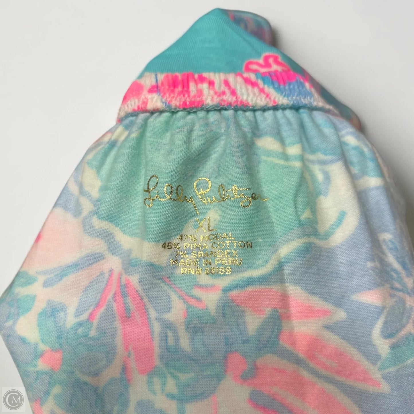Top Sleeveless Designer By Lilly Pulitzer In Blue & Pink, Size: Xl