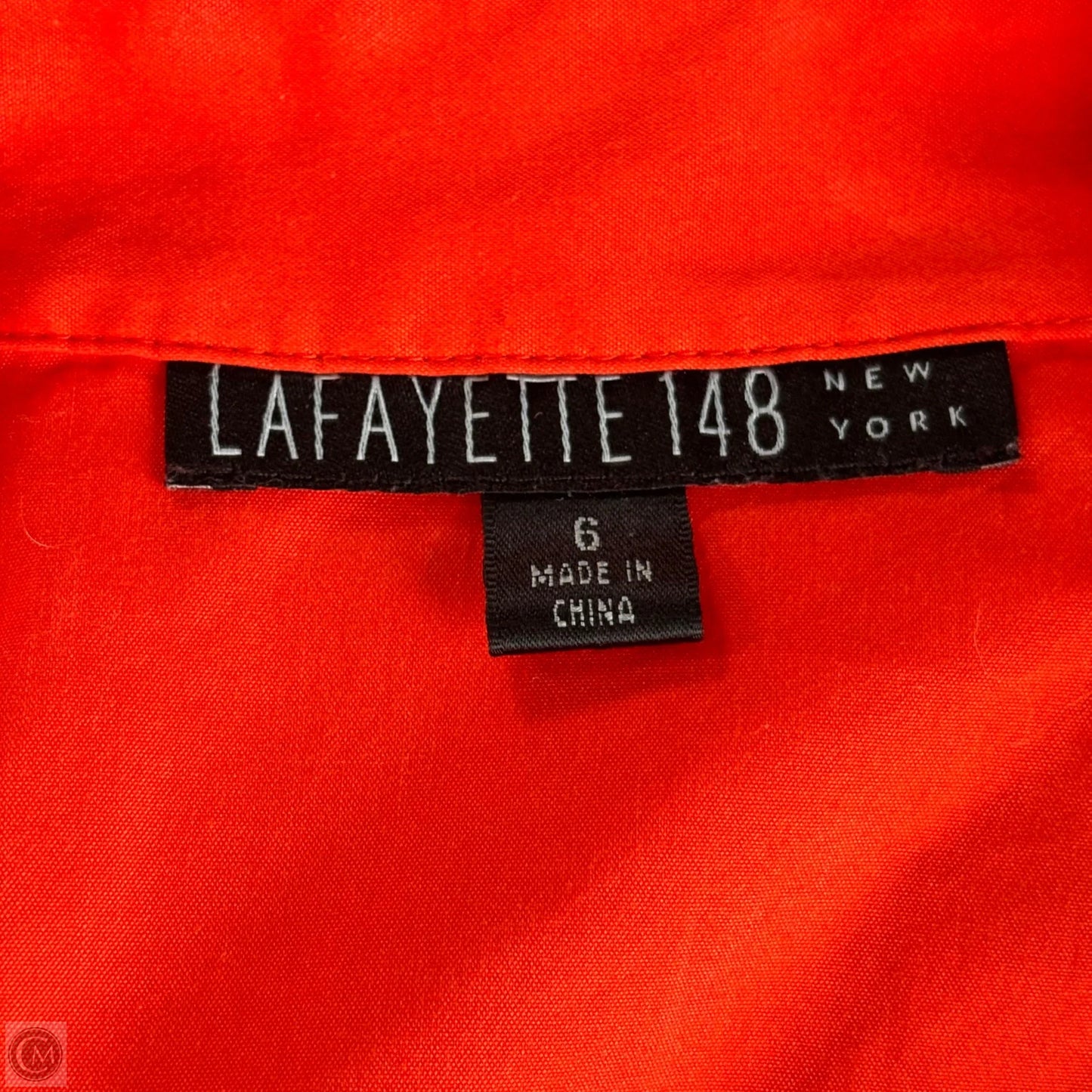 Top Long Sleeve Designer By Lafayette 148 In Orange, Size: S