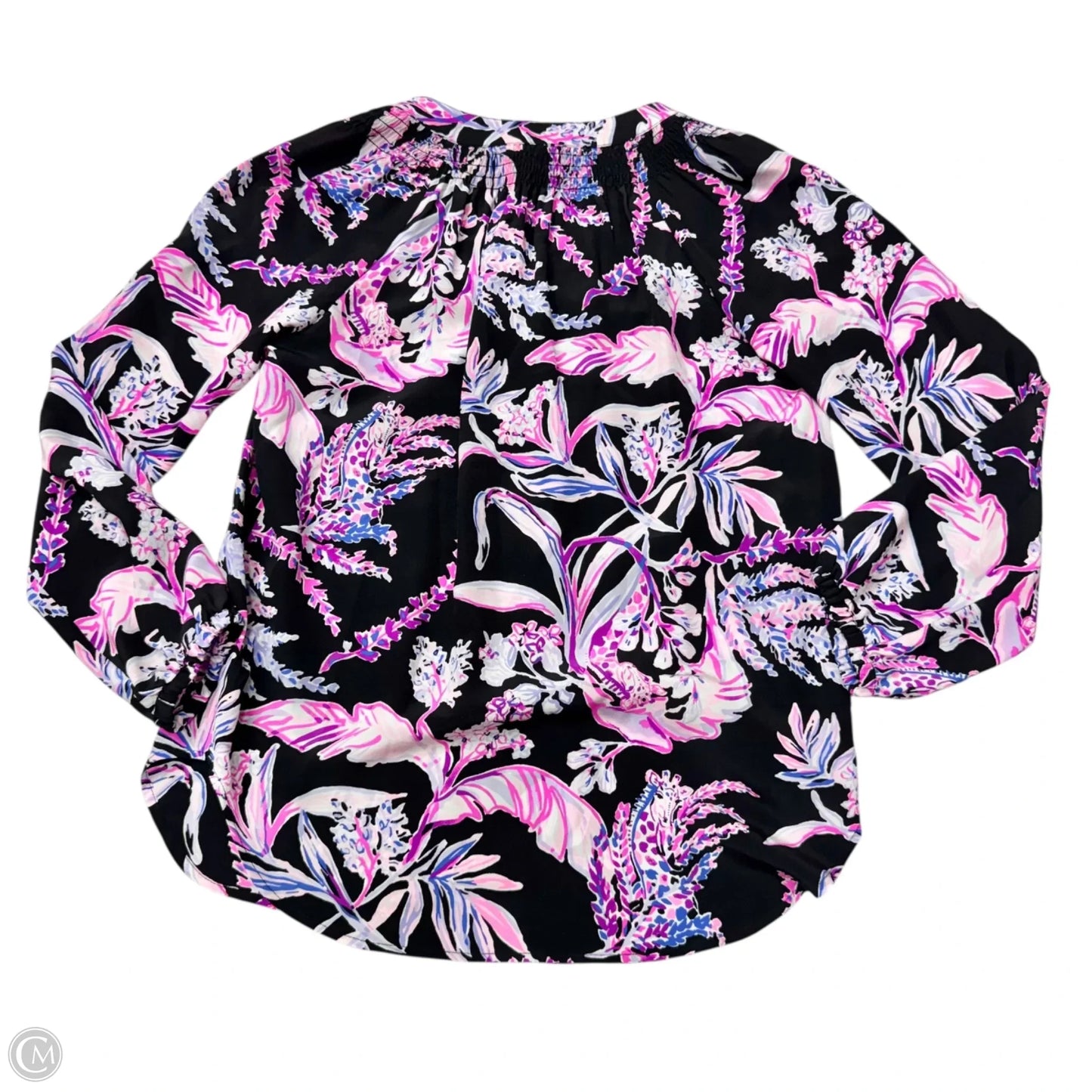 Blouse Designer By Lilly Pulitzer In Black & Purple, Size: Xs