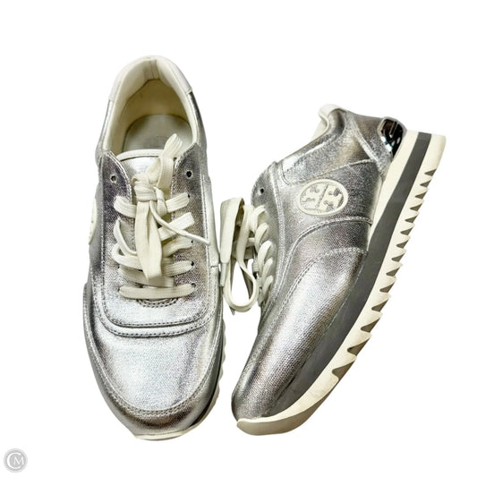 Shoes Designer By Tory Burch In Silver, Size: 8.5