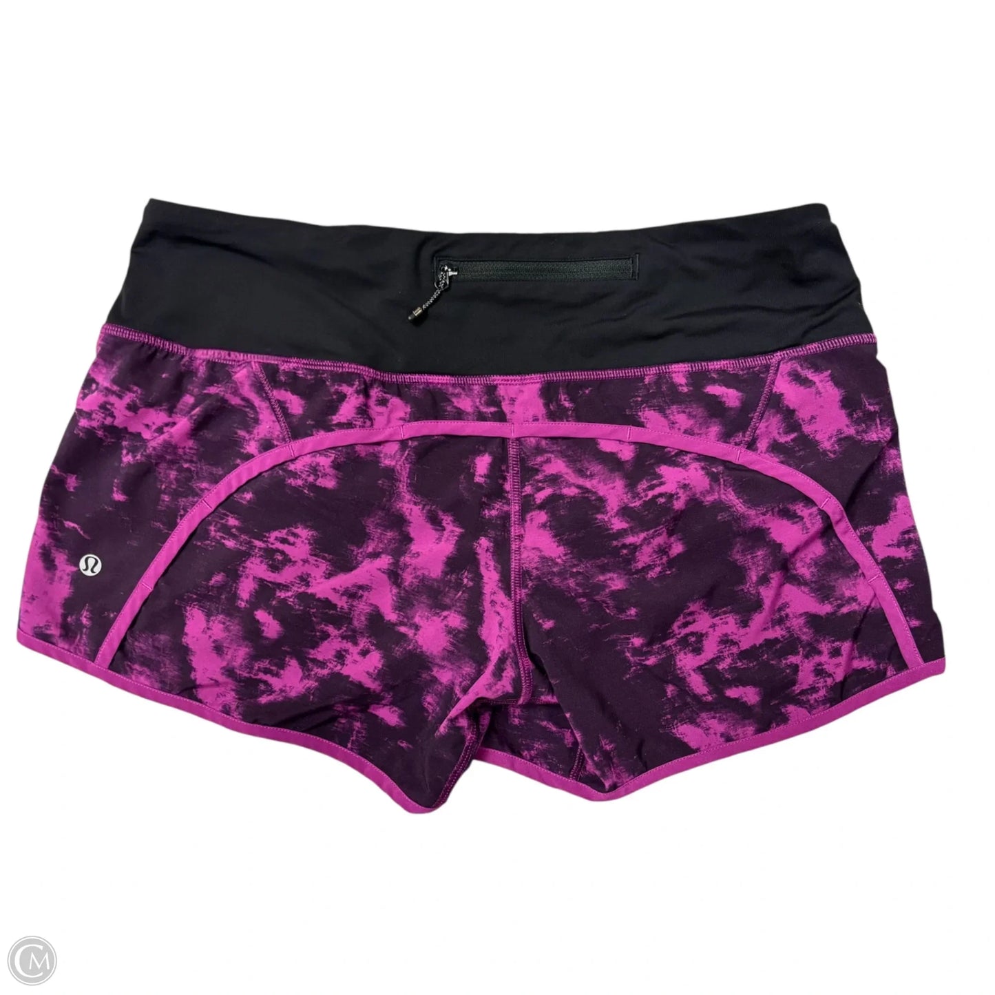 Athletic Shorts By Lululemon In Black & Purple, Size: M