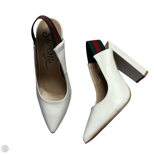Shoes Heels Block By So Me In White, Size: 6.5