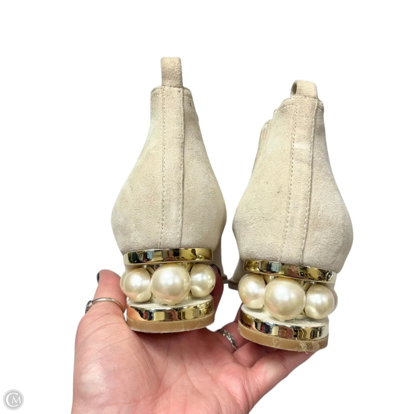 Boots Ankle Flats By Jeffrey Campbell In Cream, Size: 6.5