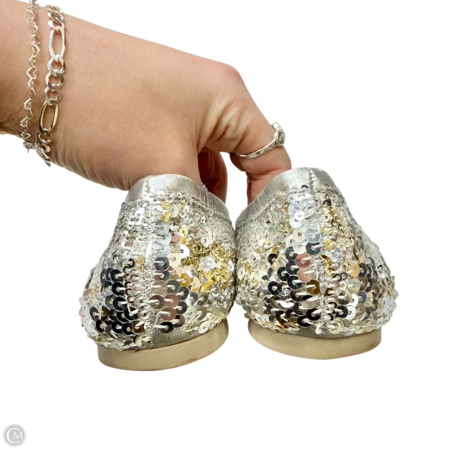Shoes Designer By Tory Burch In Silver, Size: 6
