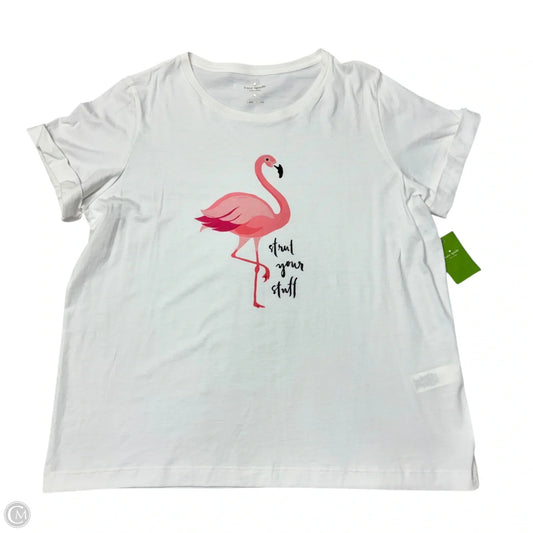 Top Short Sleeve Designer By Kate Spade In White, Size: Xl