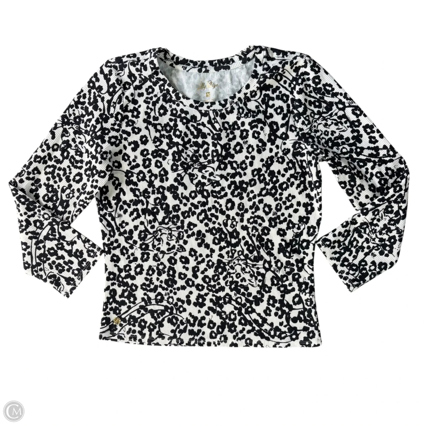 Top Long Sleeve Designer By Lilly Pulitzer In Black & White, Size: M