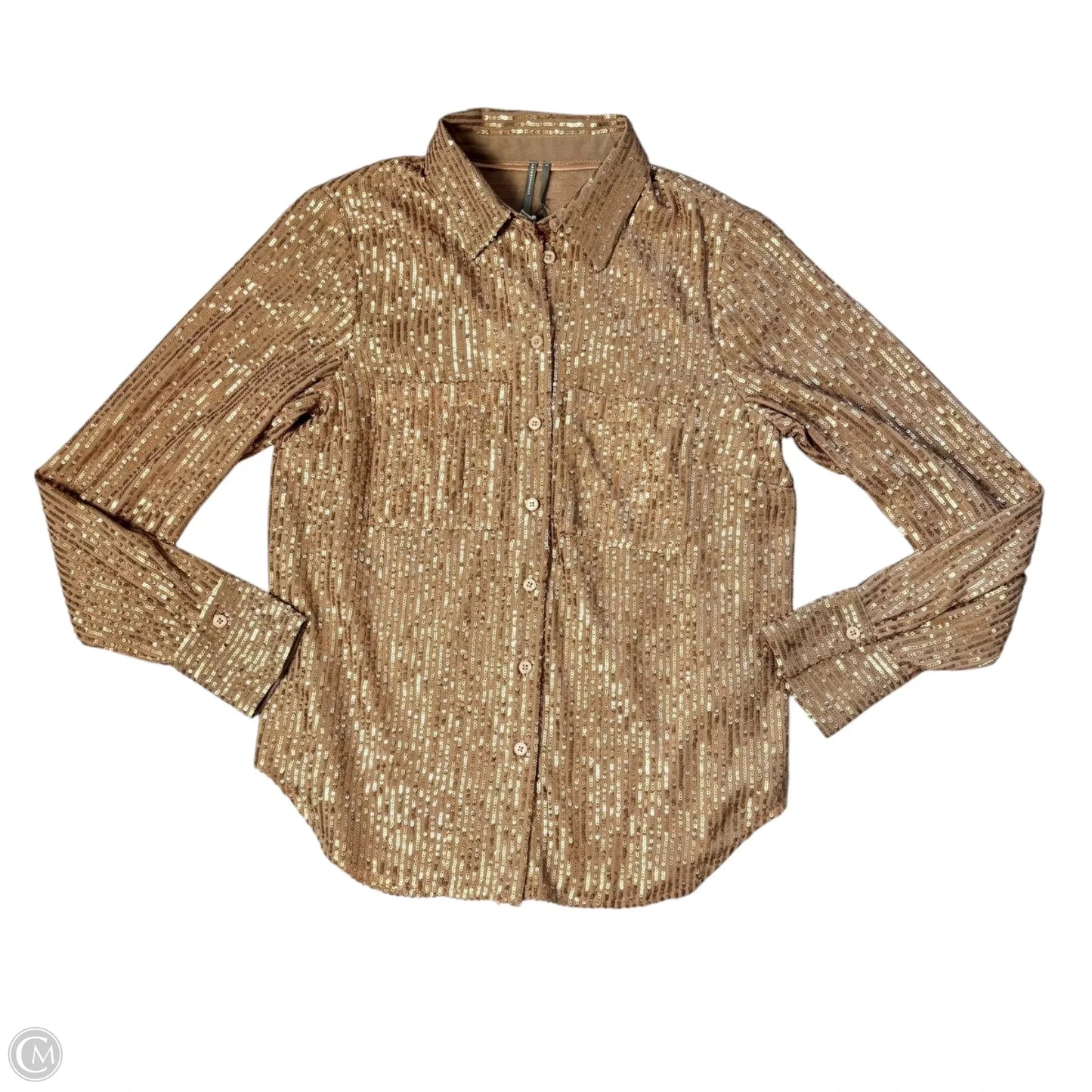 Top Long Sleeve By Anthropologie In Bronze, Size: S