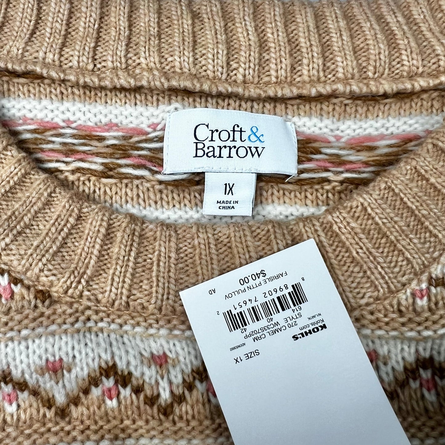 Multi-colored Sweater By Croft And Barrow, Size: 1x