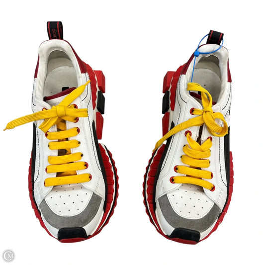 Shoes Luxury Designer By Dolce And Gabbana In Black & Red, Size: 9.5