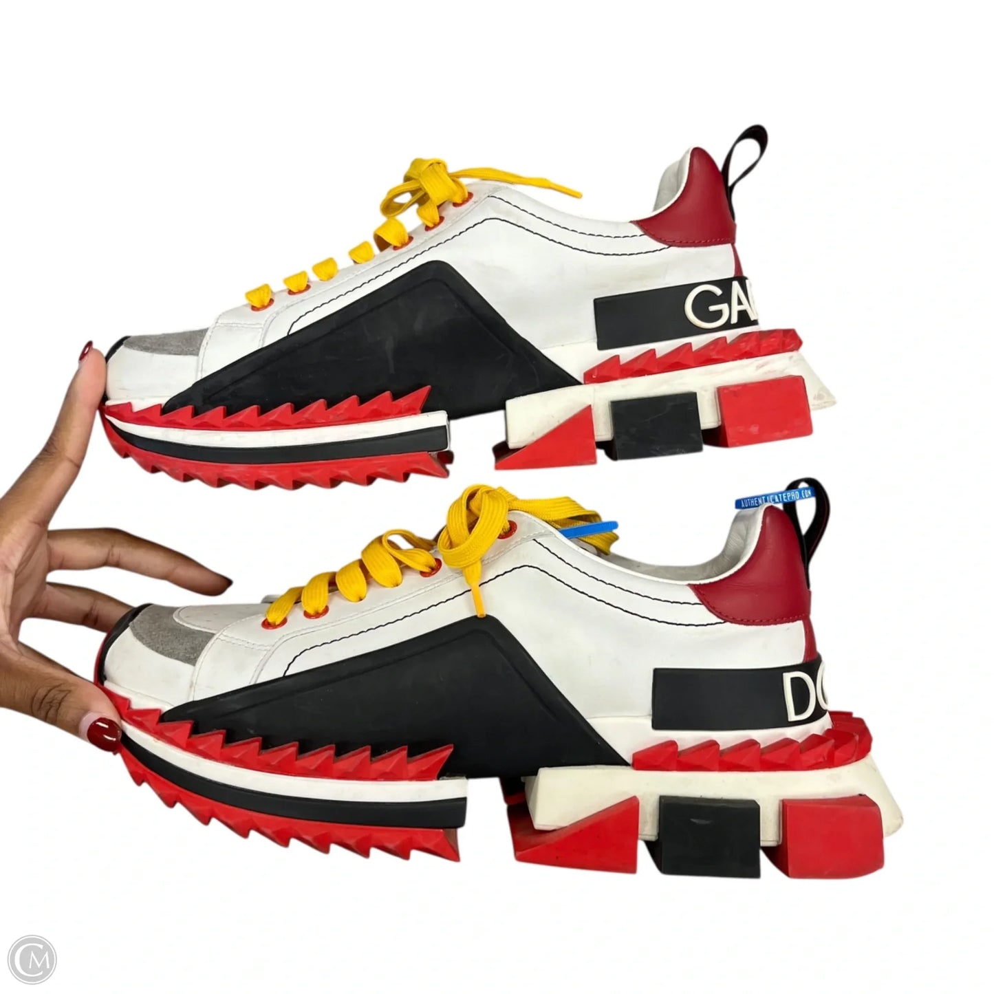 Shoes Luxury Designer By Dolce And Gabbana In Black & Red, Size: 9.5