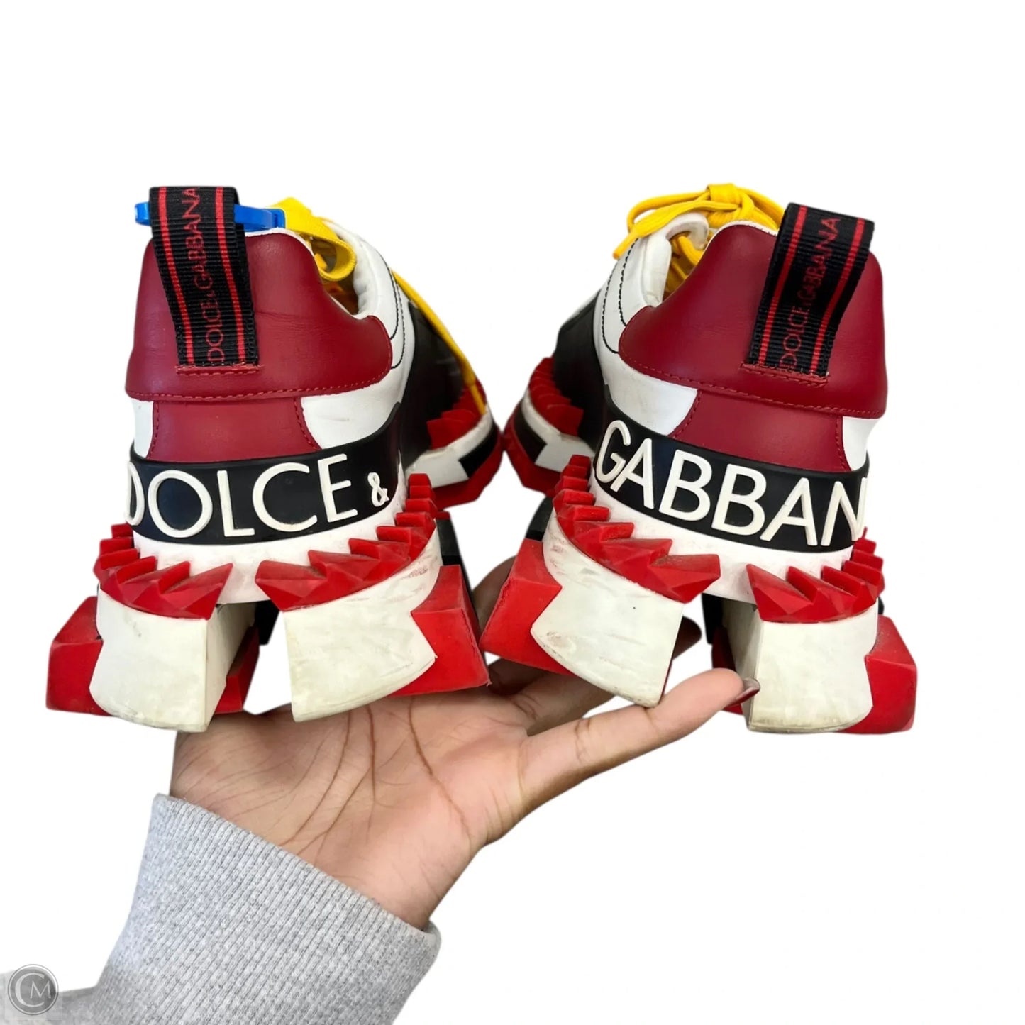 Shoes Luxury Designer By Dolce And Gabbana In Black & Red, Size: 9.5