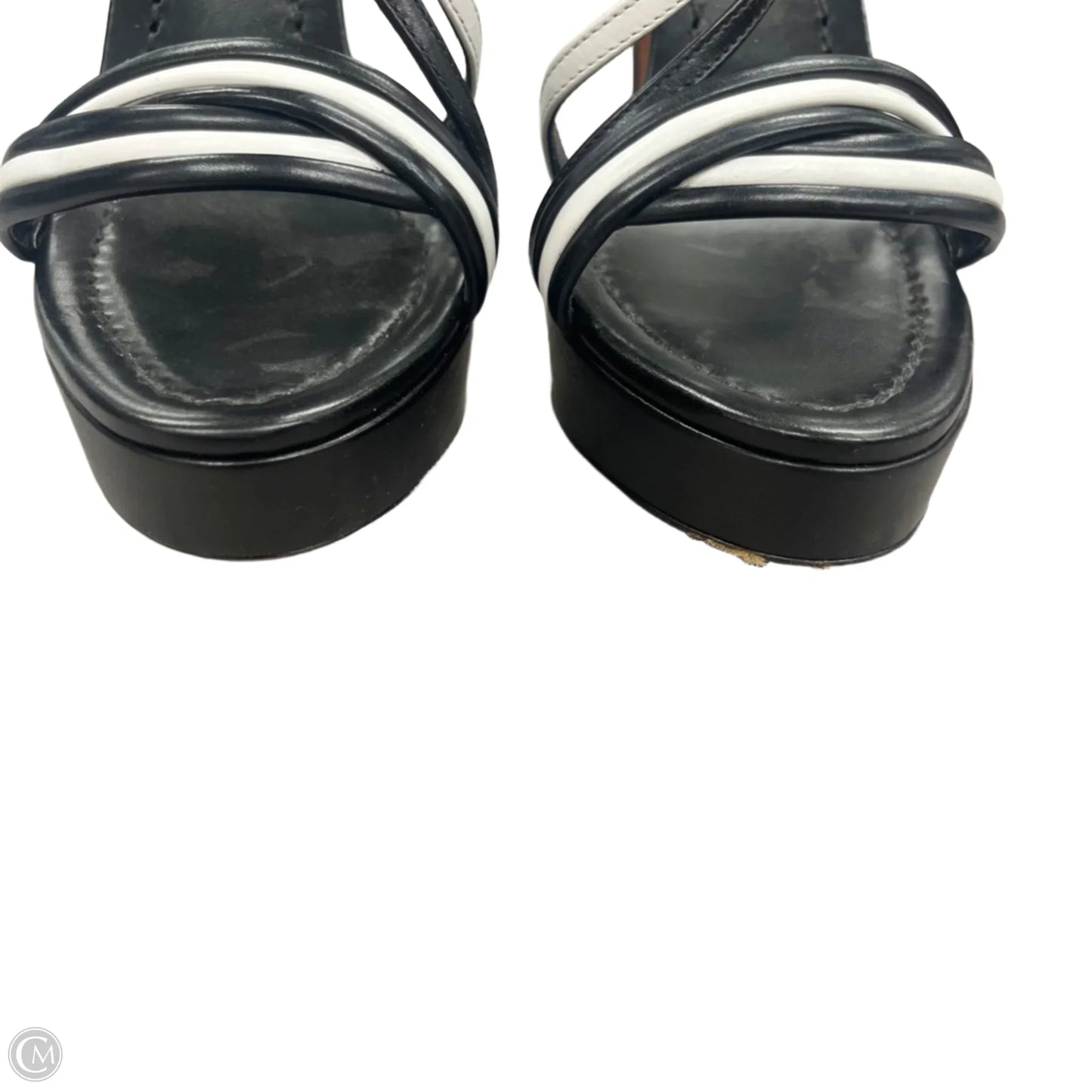 Sandals Luxury Designer By Alaia In Black White, Size: 8.5