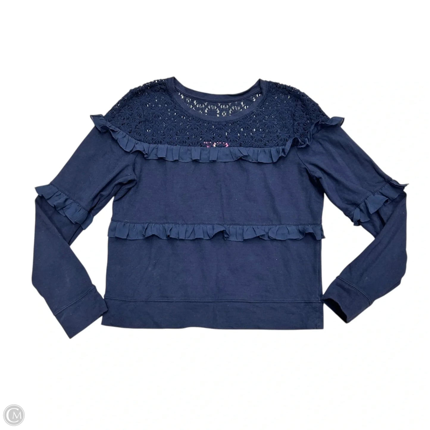 Top Long Sleeve Designer By Lilly Pulitzer In Navy, Size: L