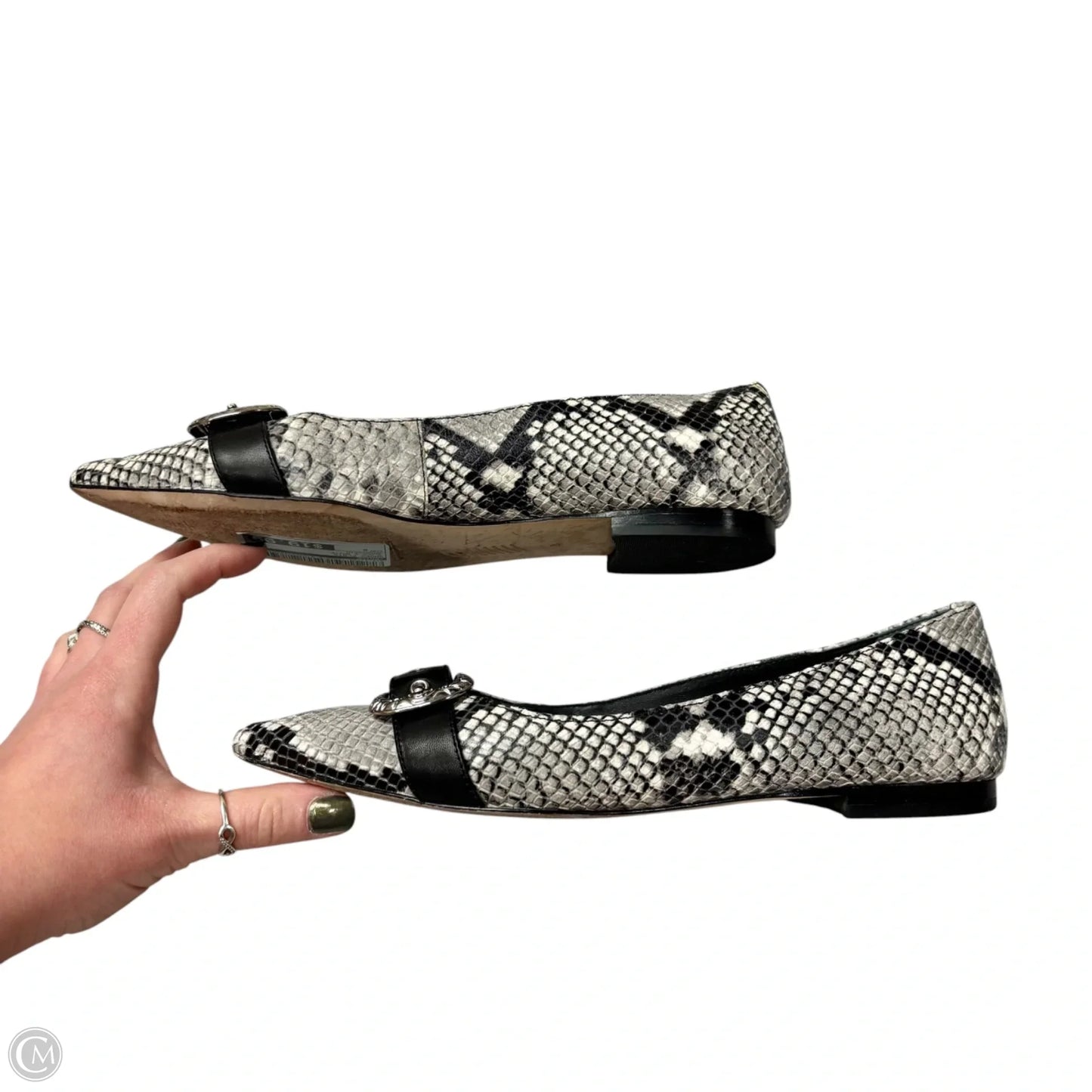 Shoes Flats By Paige In Black & White, Size: 8