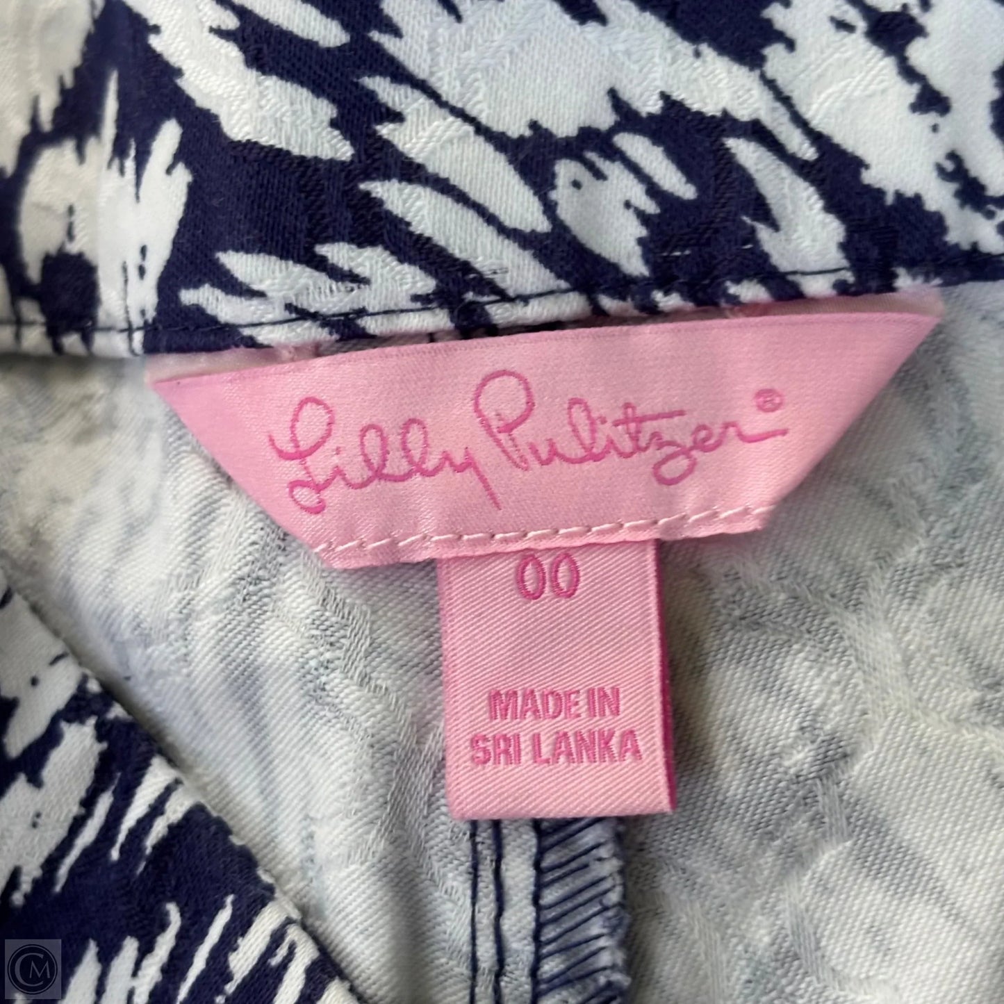 Shorts Designer By Lilly Pulitzer In Blue & White, Size: 0p