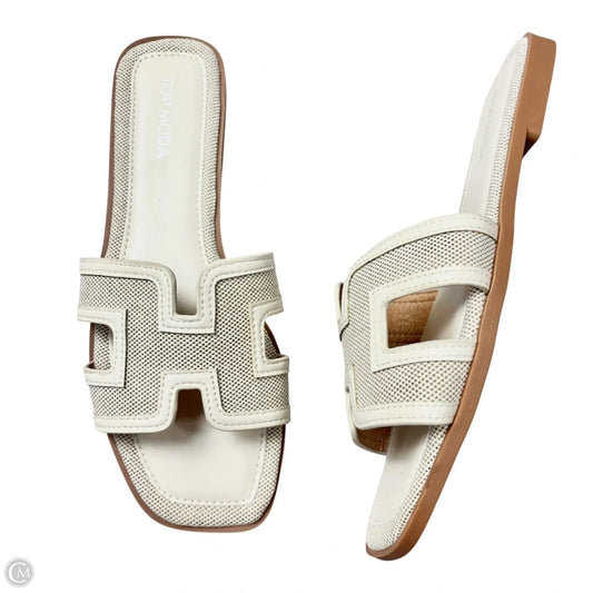 Sandals Flats By Top Moda In Cream, Size: 8.5