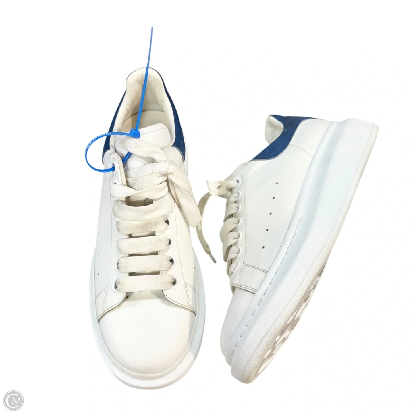 Shoes Luxury Designer By Alexander Mcqueen In Blue & White, Size: 9.5