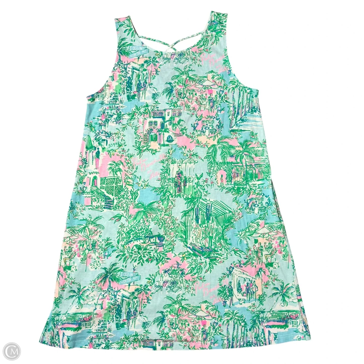 Dress Designer By Lilly Pulitzer In Green & Pink, Size: M