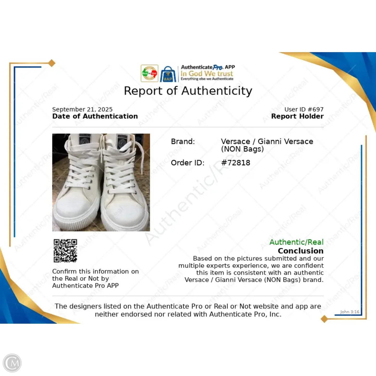 Shoes Luxury Designer By Versace In White, Size: 6.5