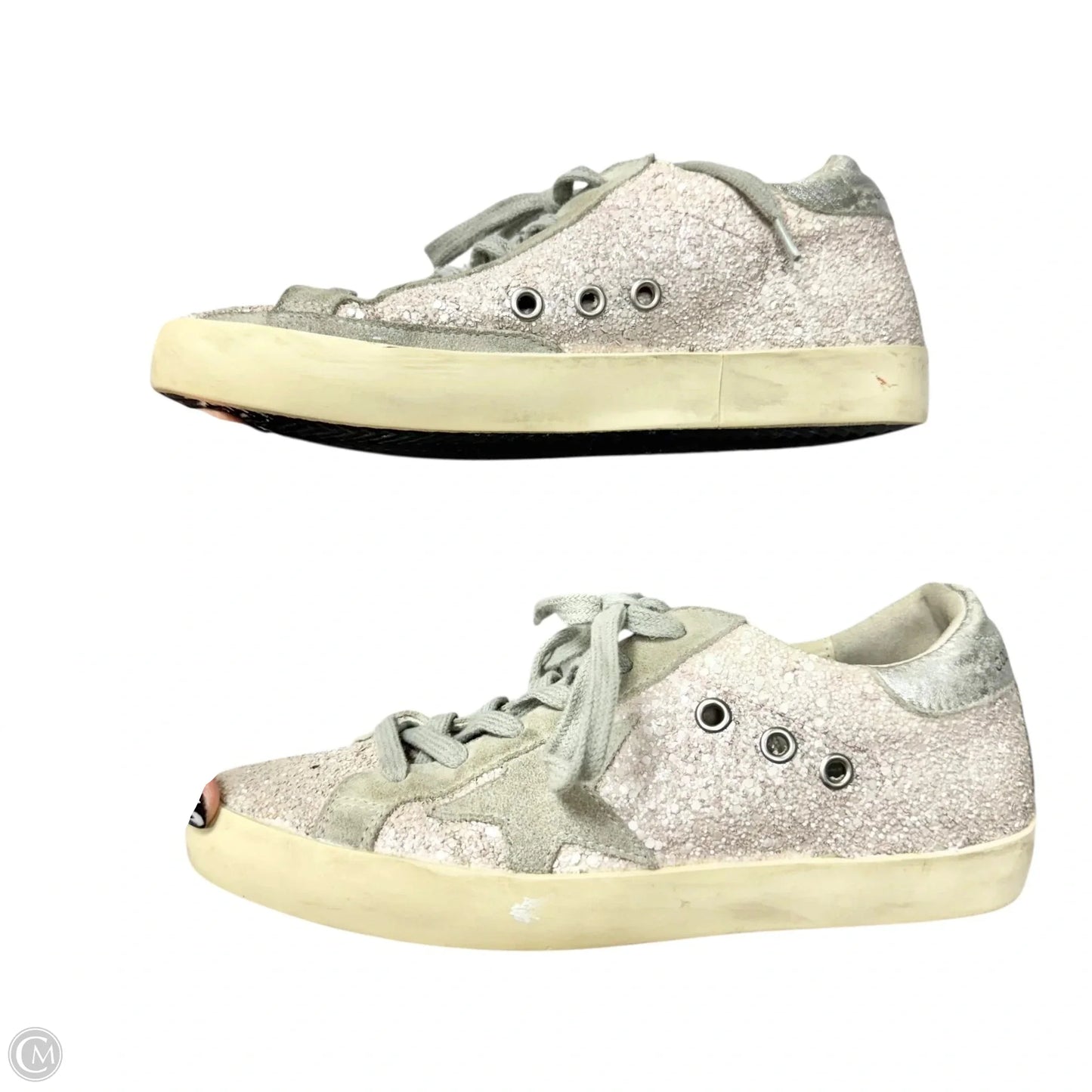 Shoes Luxury Designer By Golden Goose In Silver, Size: 5.5