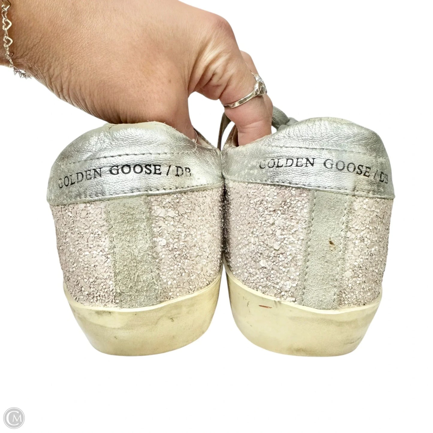 Shoes Luxury Designer By Golden Goose In Silver, Size: 5.5