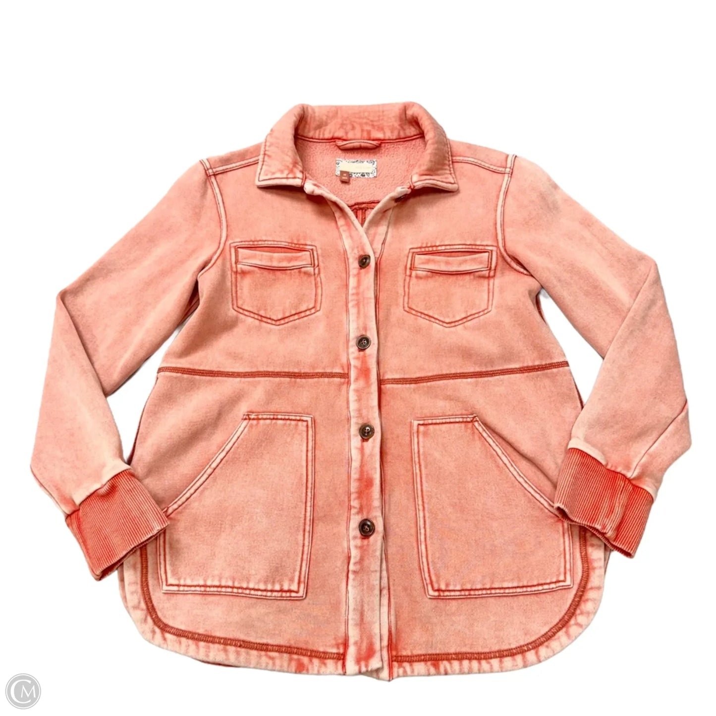 Jacket Shirt By Pilcro In Pink, Size: Xs