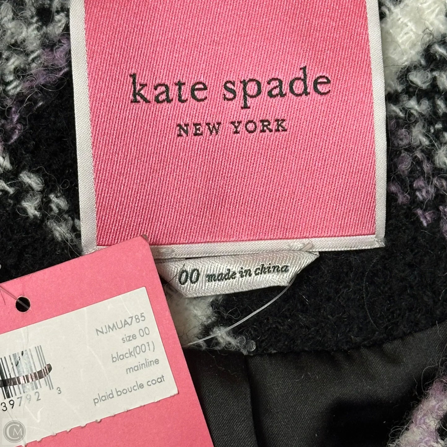 Coat Designer By Kate Spade In Black & Purple, Size: Xs