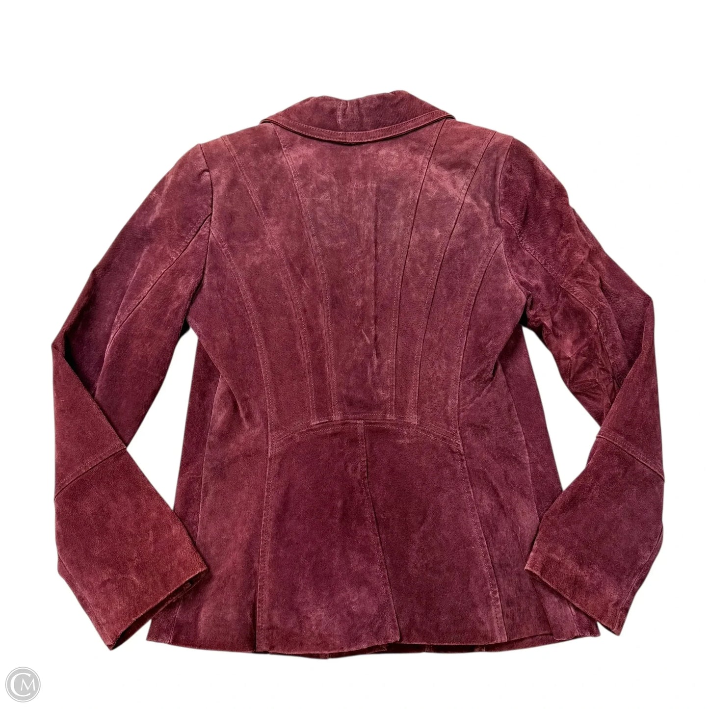 Jacket Leather By Isaac Mizrahi Live Qvc In Purple, Size: S